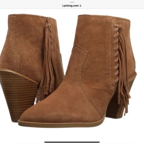 Coach Westyn Saddle Suede Fringe Western Boho short booties 8.5 - Picture 11 of 12
